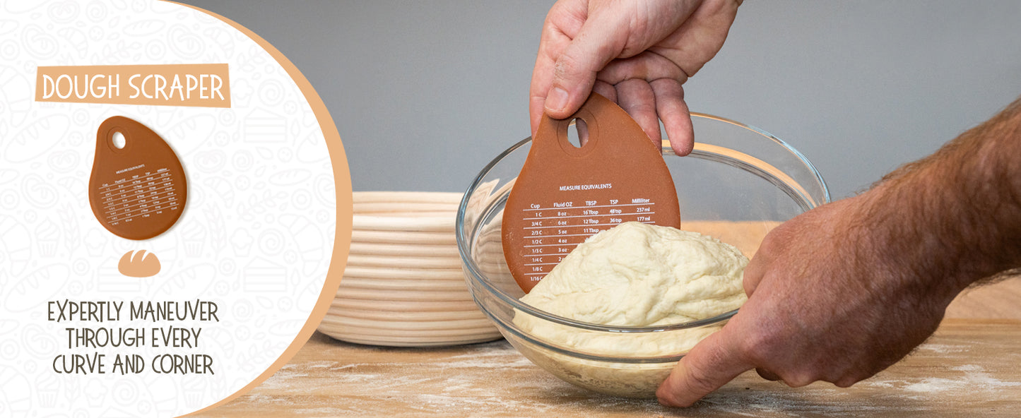 Superbaking Sourdough Proofing Basket Gift Set, Round 9" & Oval 10" Banneton, Sourdough Starter Kit, Sourdough Banneton Basket, Banneton Bread Proofing Basket Set of 2, Sourdough Bread Baking Supplies