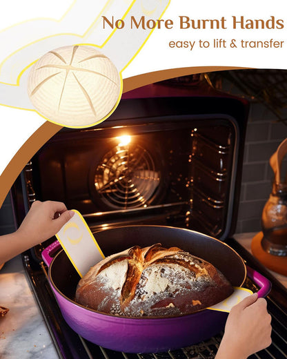 Bread Proofing Basket Set 9 Inch Round and 10 Inch Oval Banneton Bowl with Sourdough Bread Making Tools Kit
